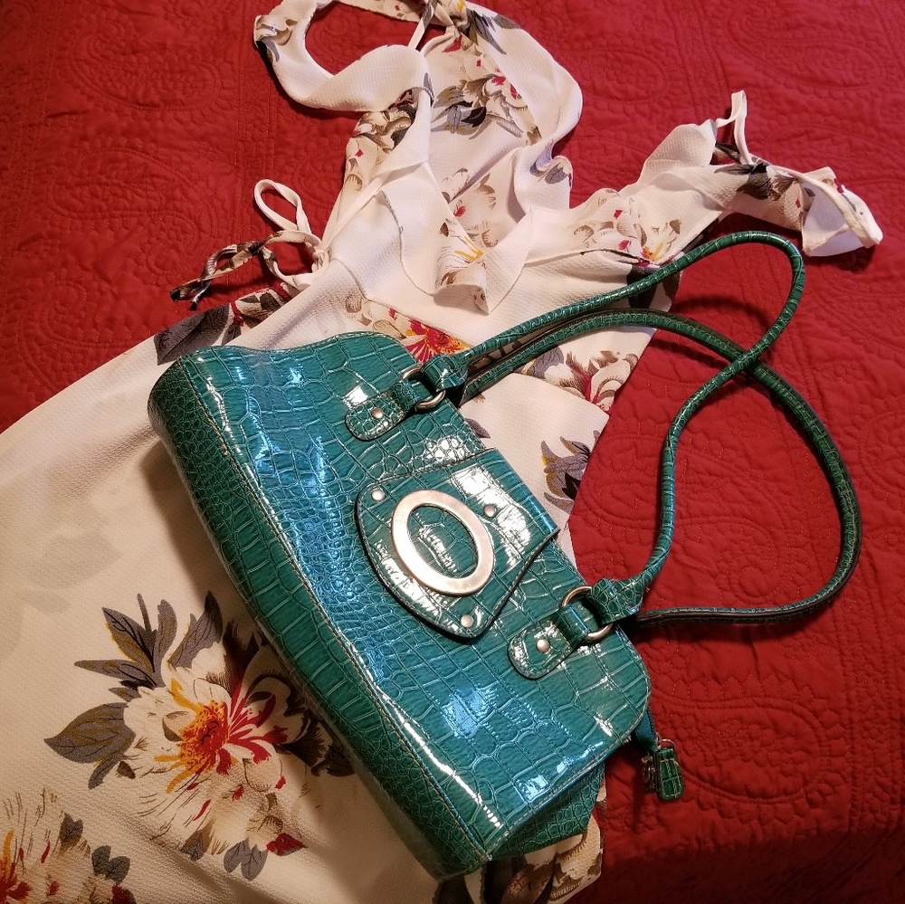 Blue Snakeskin Purse
